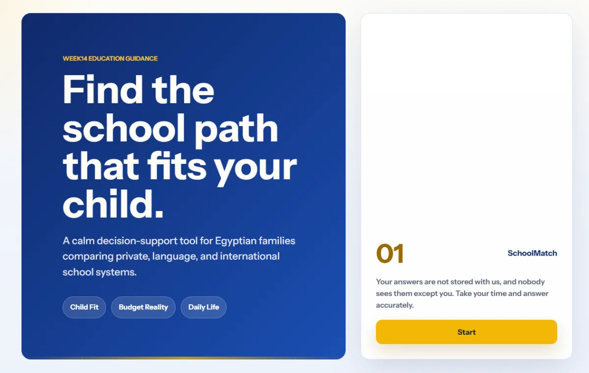 SchoolMatch decision-support introduction and first step